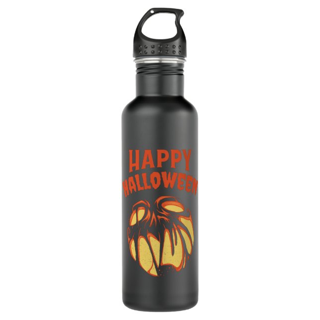Botella De Agua Calabaza de Halloween Jack o'Lantern (Anverso)