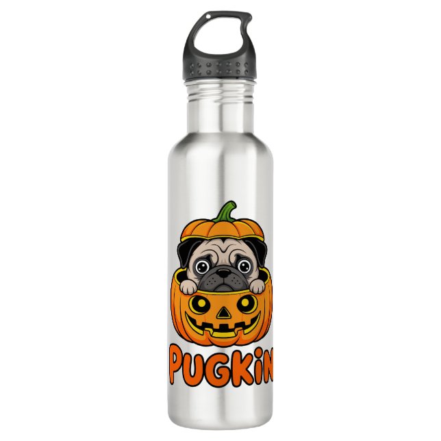 Botella De Agua Calabaza de Halloween, Perro de la Pumpkin (Anverso)