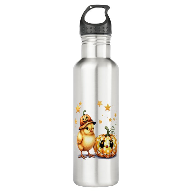 Botella De Agua Calabaza de pollo de Halloween (Anverso)