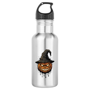 Botella De Agua Calabaza de sombrero de bruja vintage gráfico de H