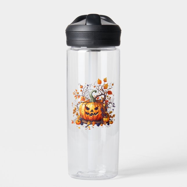 Botella De Agua calabaza divertida de otoño de Halloween (Delante)