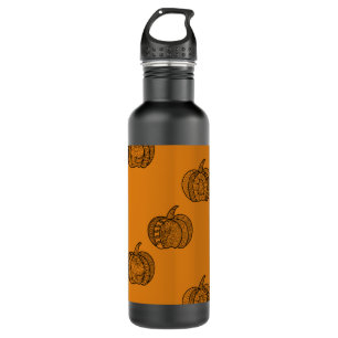 Botella De Agua Calabaza inspirada en Halloween boho Zentangle ® d