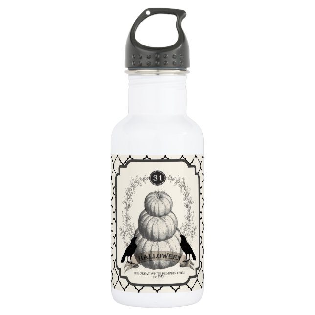 Botella De Agua calabazas blancas modernas (Anverso)