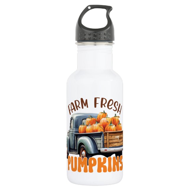 Botella De Agua Calabazas frescas de granja - Camión rústico (Anverso)