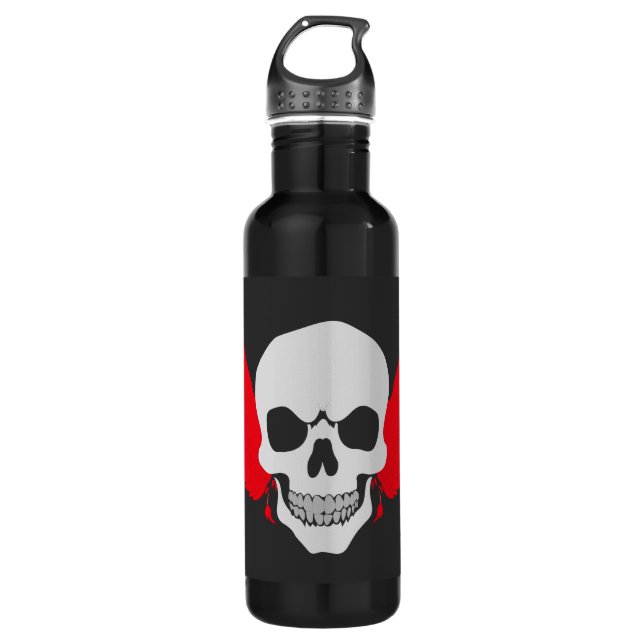 Botella De Agua calavera con alas (Anverso)