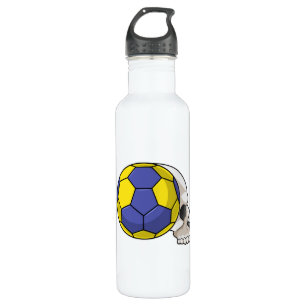 Botella De Agua Calavera con deportes de balonmano