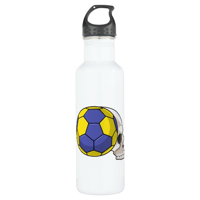 Botella De Agua Calavera con deportes de balonmano (Anverso)