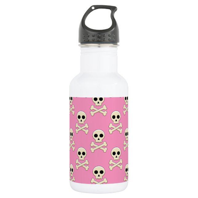 Botella De Agua Calavera con huesos (Anverso)