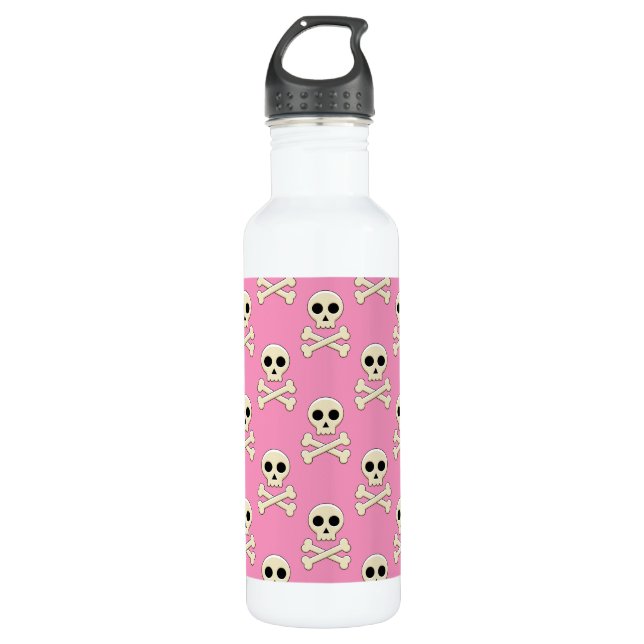 Botella De Agua Calavera con huesos (Anverso)