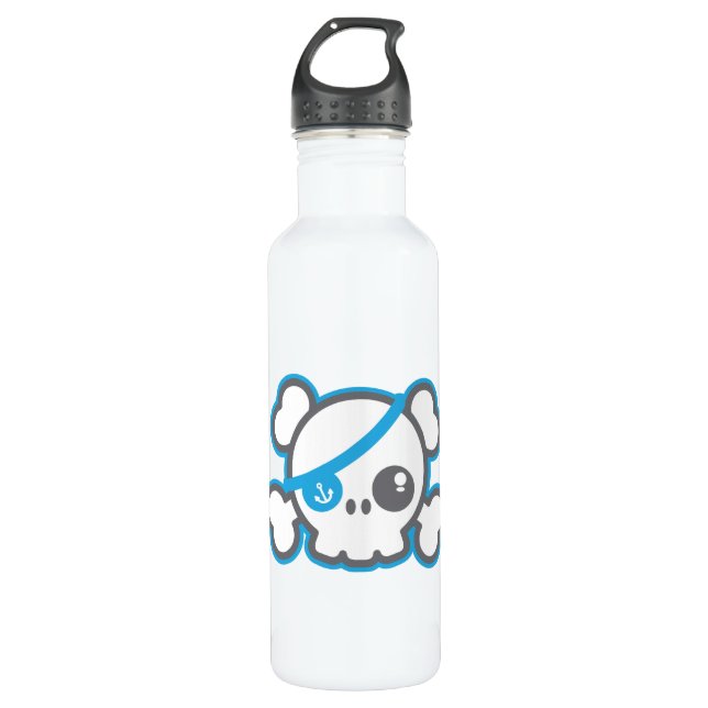 Botella De Agua Calavera del Pirata de Kawaii (Anverso)