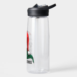 Botella De Agua Calavera gótica de Navidad con sombrero de Santa