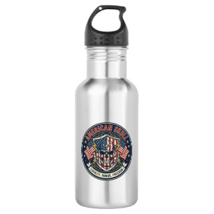 Botella De Agua Calavera Patriótica Americana Calavera Patriótica