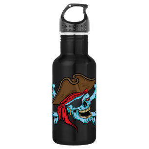Botella De Agua Calavera pirata y encrucijada