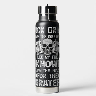 Botella De Agua Calavera y rudeza de camión con verdad sin filtrar