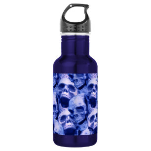 Botella De Agua Calaveras azules oscuras