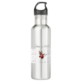 Botella De Agua Calendario Quirky Red Karate Reindeer 2025