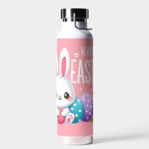 Botella De Agua Cálido, rosa, conejito de Pascua
