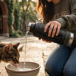 Botella De Agua Caligrafía árabe personalizada en negro