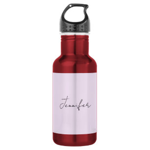 Botella De Agua Caligrafía de Color Pastel Elegante Sencilla Nombr