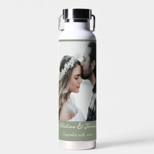 Botella De Agua Caligrafía de salvia personalizada Añadir tu propi