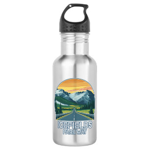 Botella De Agua Calle Icefields Parkway Alberta Canadá Vista