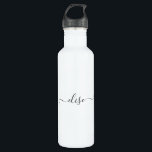 Botella De Agua Calligrafía de guiones de monograma Nombre simple<br><div class="desc">Este diseño puede ser personalizado en el área proporcionada cambiando la foto y/o el texto. O puede personalizarse haciendo clic en Personalizar esta plantilla y, a continuación, eligiendo la opción de hacer clic en el personalizar y eliminando o cambiando el color del fondo, agregando texto, cambiando el color o estilo...</div>
