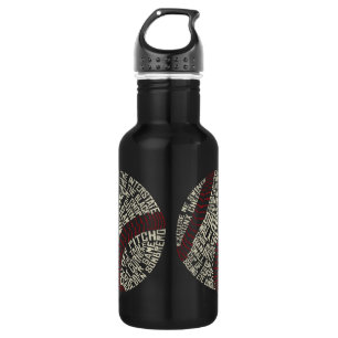 Botella De Agua Calligrama de jerga de béisbol