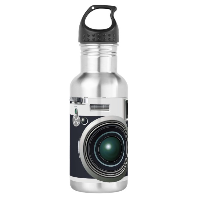 Botella De Agua Cámara negra antigua (Anverso)