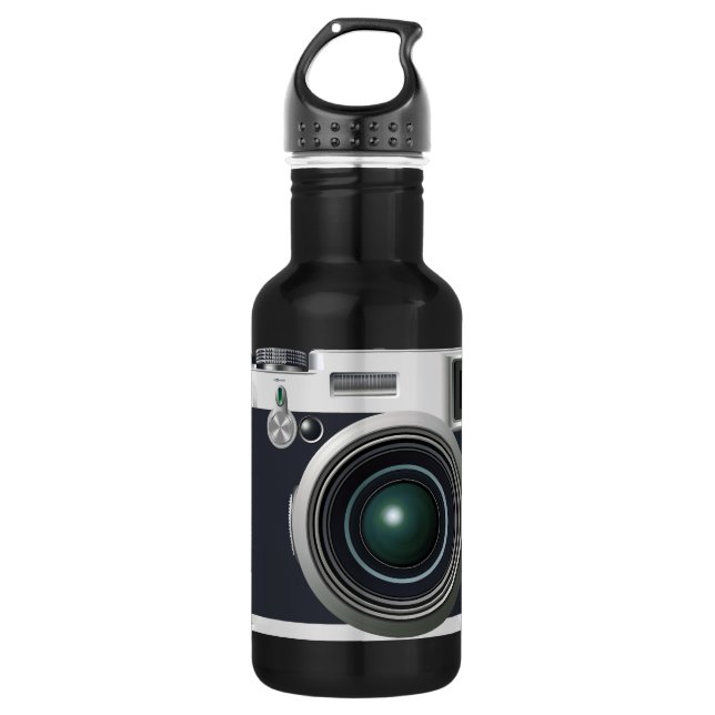 Botella De Agua Cámara negra antigua (Anverso)