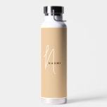 Botella De Agua Camel | Personalizado Monograma Nombre de guión Es<br><div class="desc">Personalizado Classic Camel Script Monograma Nombre Elegante Moda Botella de agua. Un diseño sencillo y moderno de color blanco y negro con caligrafía escrita a mano para un aspecto profesional y sofisticado. Crea tus propios regalos personalizados y ecofriendados. Cualquier tipo de letra,  cualquier color,  nada mínimo.</div>
