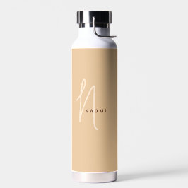 Botella De Agua Camel | Personalizado Monograma Nombre de guión Es