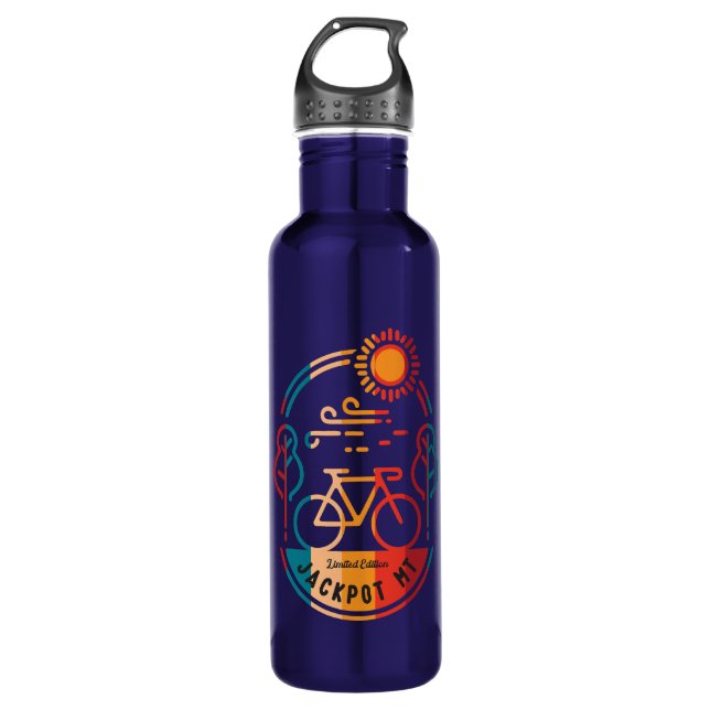 Botella De Agua Camino de ciclismo de montaña Retro Jackpot (Anverso)