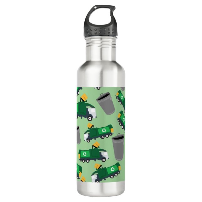 Botella De Agua Camión basura de reciclaje personalizado (Anverso)