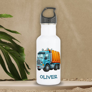 Botella De Agua Camión de Volteo Azul Divertido