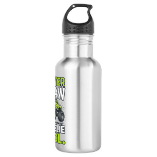 Botella De Agua Camión Monstruo Papá Wheelie Genial Divertido Dise