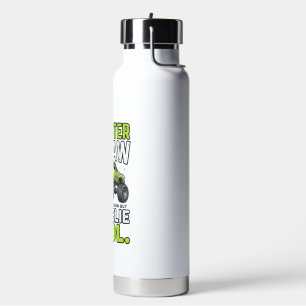 Botella De Agua Camión Monstruo Papá Wheelie Genial Divertido Dise