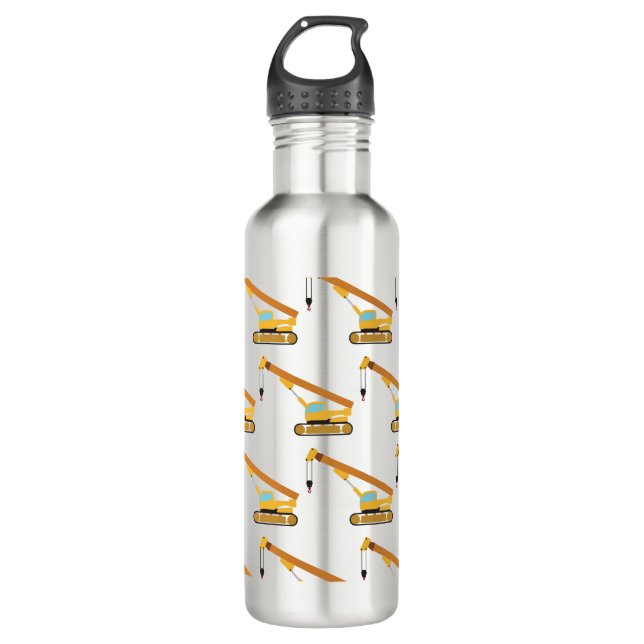 Botella De Agua Camiones de construcción de grúas (Anverso)