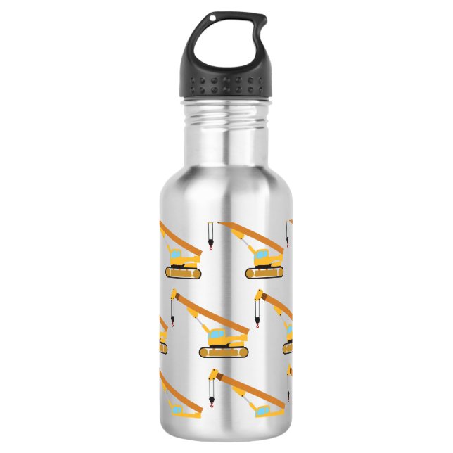Botella De Agua Camiones de Construcción Grúa (Anverso)