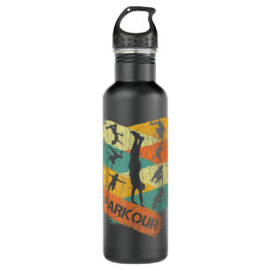 Botella De Agua Camisa Retro Parkour para niños Silhouette Vintage