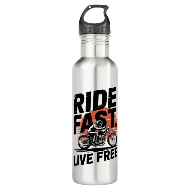 Botella De Agua Camisas Bicyclist Fast Live Free (Anverso)