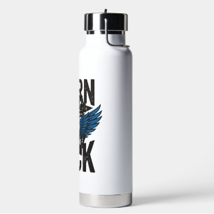 Botella De Agua Camiseta Born To Kick Vintage Soccer Wings Diseño_