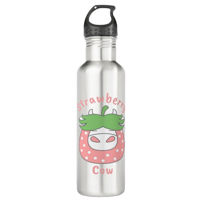 Botella De Agua Camiseta clásica de fresa rosa (Anverso)