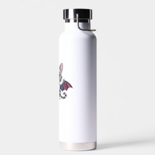 Botella De Agua Camiseta clásica de gato murciélago bordado