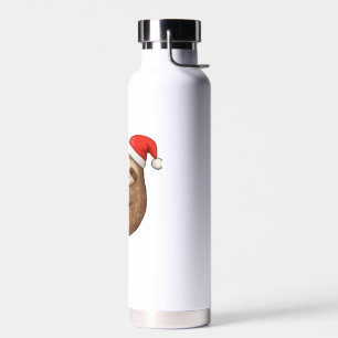 Botella De Agua Camiseta clásica de Navidad Perezoso abrazando bas