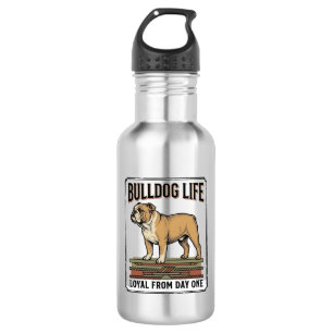Botella De Agua Camiseta de Amante de Bulldog Arte de Perro Grabad