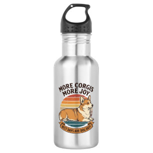 Botella De Agua Camiseta de Amante de Corgi Grabado Vintage Cota d