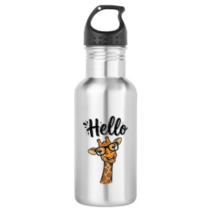 Botella De Agua Camiseta de animal lindo con grabado vintage de ji