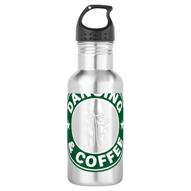 Botella De Agua Camiseta de baile y café (Anverso)