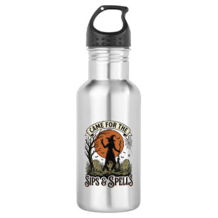 Botella De Agua Camiseta de bruja bebiendo Sips y hechizos vintage