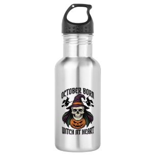 Botella De Agua Camiseta de Bruja de Octubre Cumpleaños de Hallowe